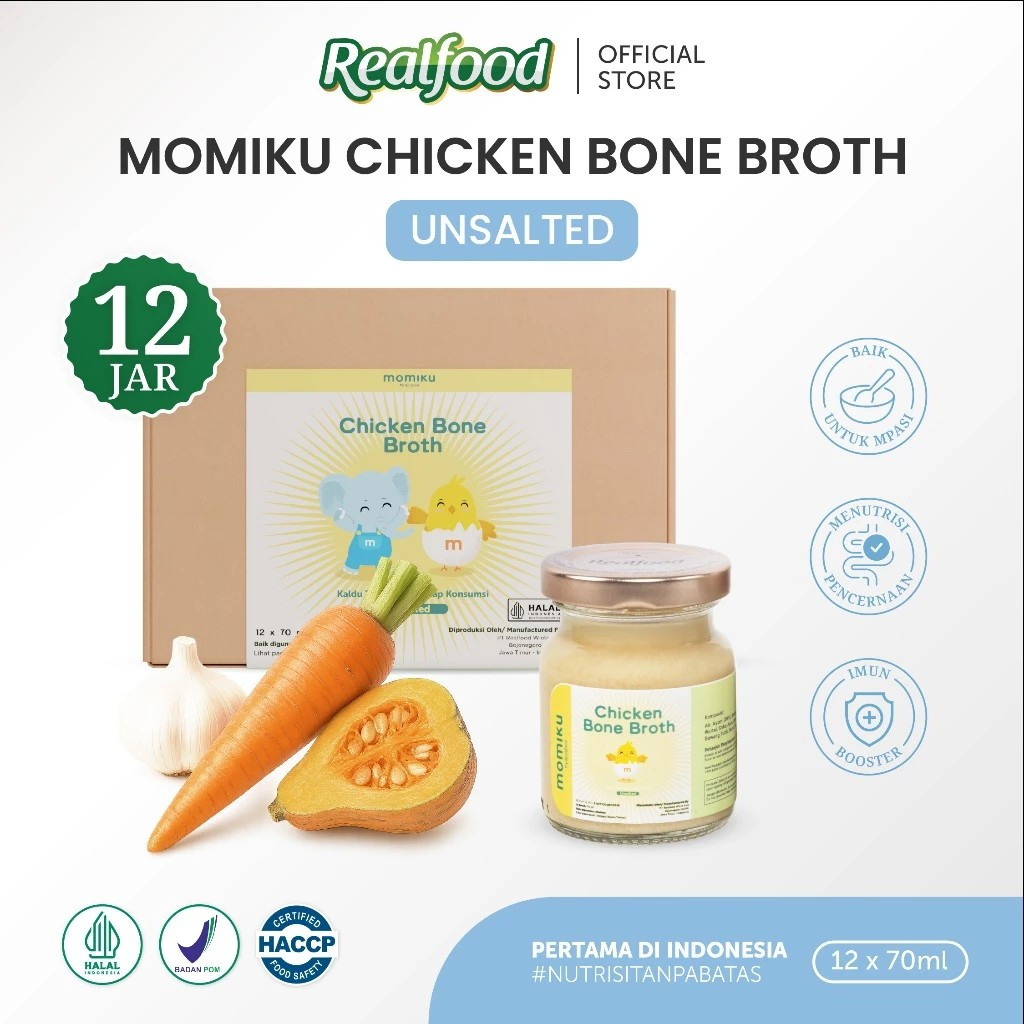 

Realfood Momiku Chicken Bone Broth Salted Dan Unsalted Terbuat Dari kaldu ayam