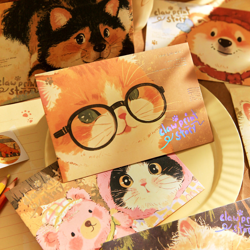 

6 Set Amplop Cakar Kucing - Desain Lucu Untuk Surat Spesial Alat Tulis & Perlengkapan Kertas