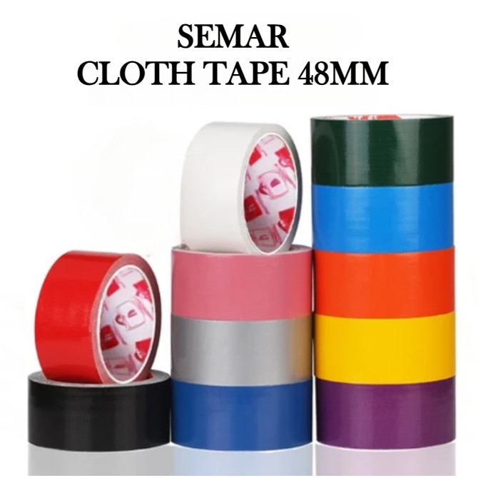 

LAKBAN KAIN WARNA CLOTH TAPE SOLASI KAIN MEREK SEMAR UKURAN 2 INCH / 48MM