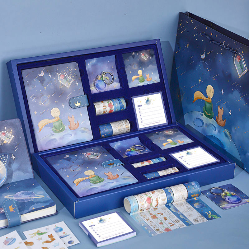 

Fairy tales Little Prince Hand account notebook gift box Birthday gifts for friends and classmates journal notebook tape sticker