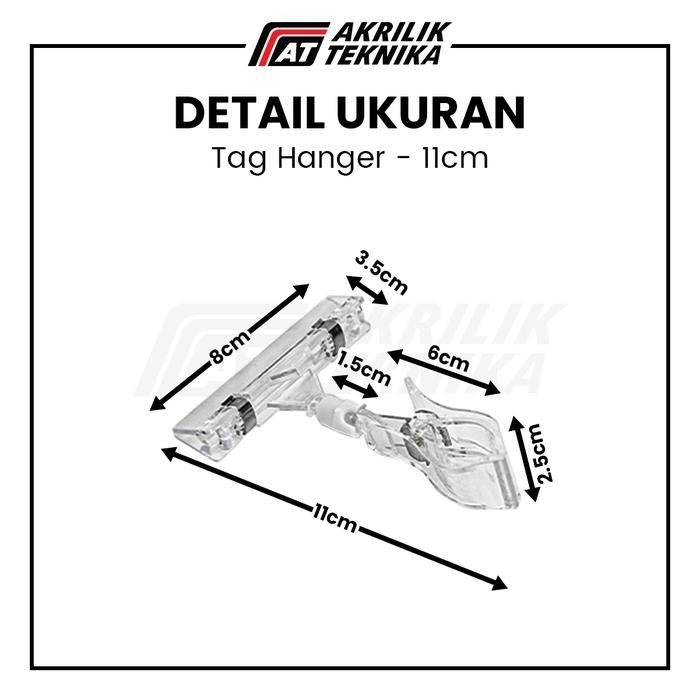 

BEST~[Terlaris] AKKY02 Tag Hanger Clip / Price Tag Holder / Penjepit Kertas Promo Akrilik - 11CM (5pcs)