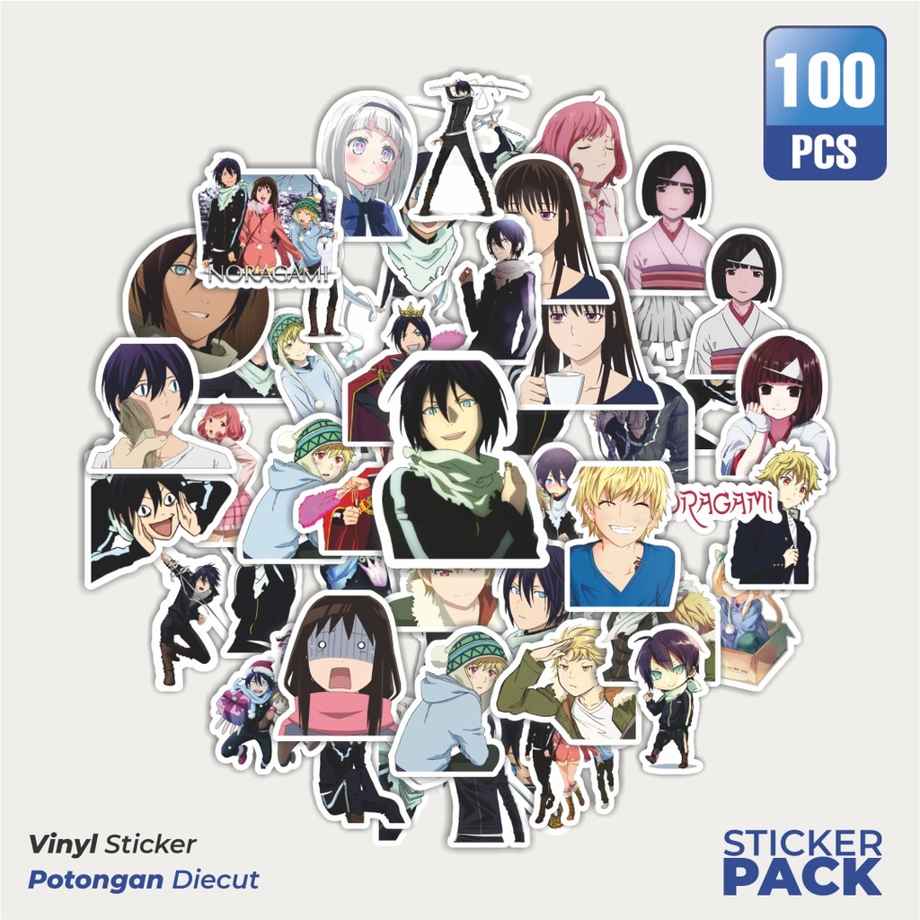 

Super Hemat! 100 PCS Stiker Anime Series Noragami Character Mix 1 Waterproof Aesthetic- Untuk Laptop, Motor, dan Helm - Paper Stationery Pack
