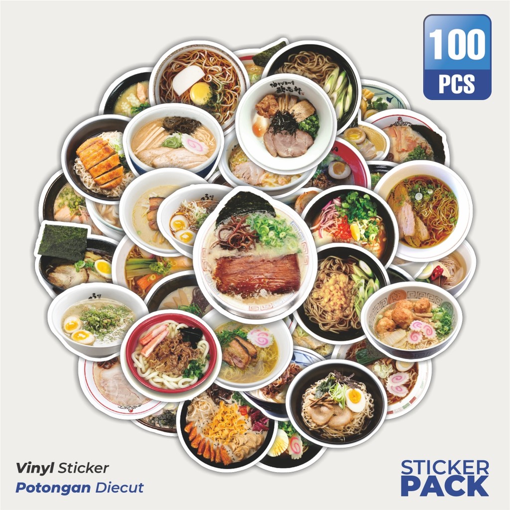 

Super Hemat! 100 PCS Stiker Makanan Series Japanese Ramen Rea Waterproof Aesthetic- Untuk Laptop, Motor, dan Hem - Paper Stationery Pack