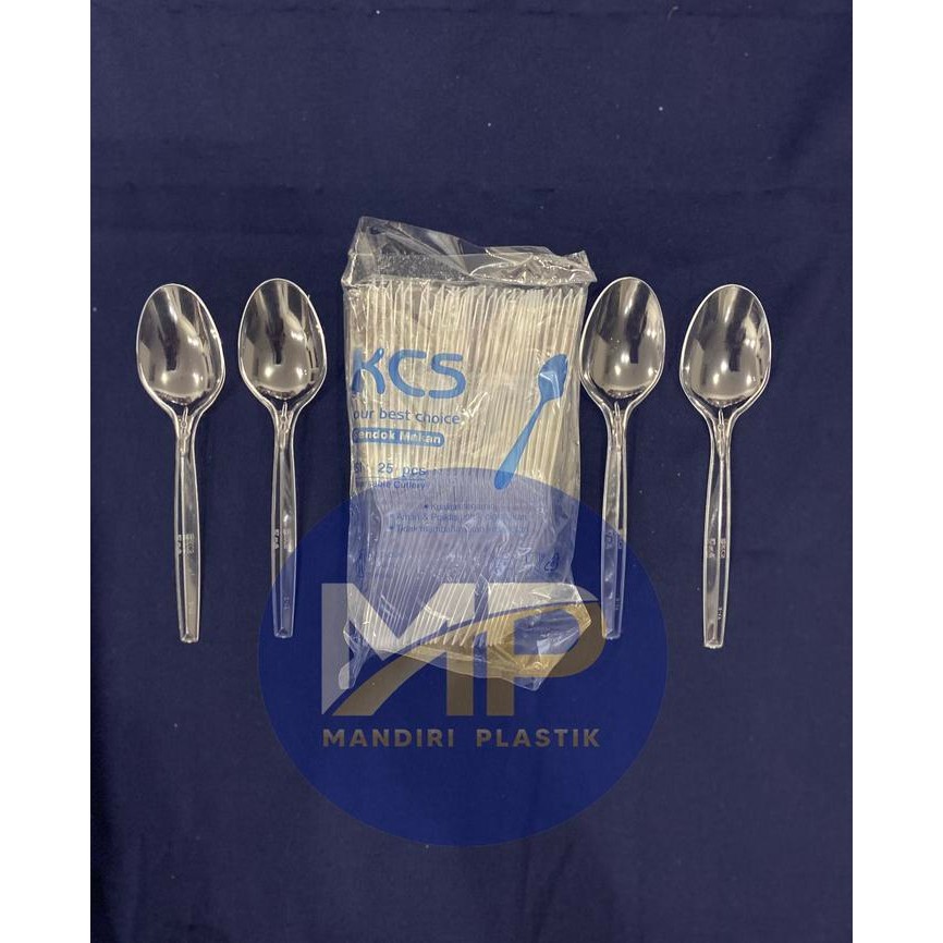 [Promo] GROSIR Sendok / Garpu makan plastik Bening / Hitam PER DUS - Sendok Bening