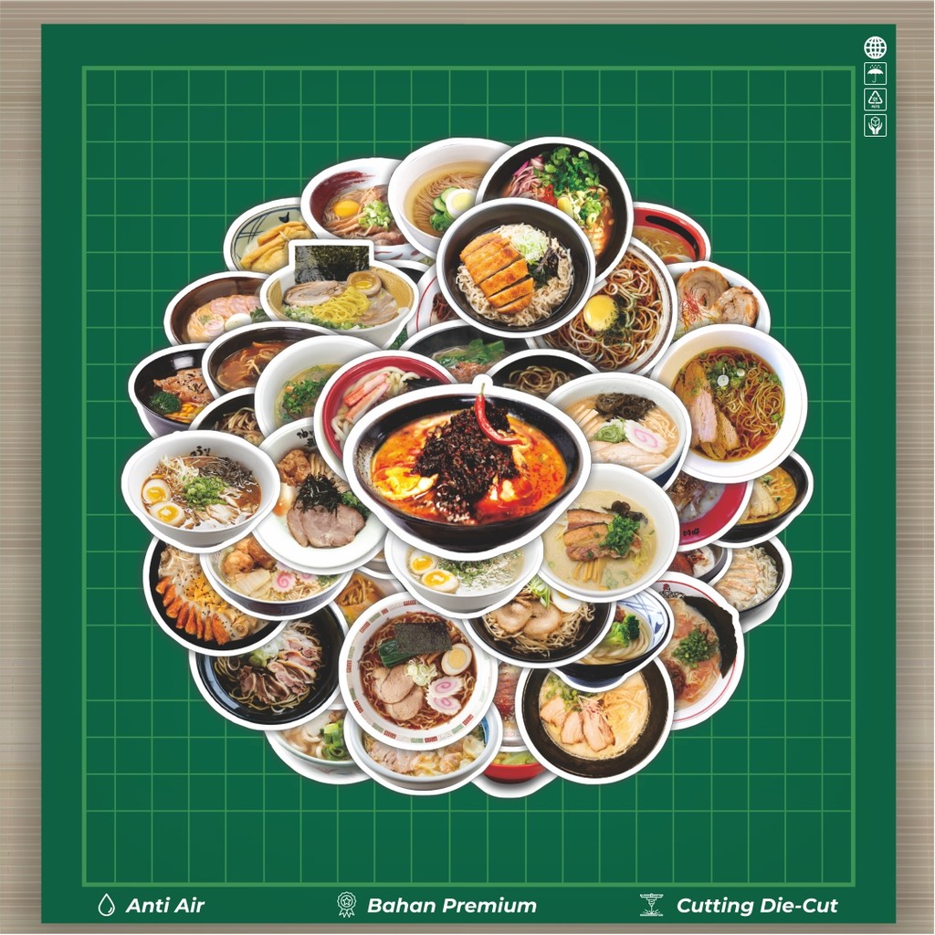

HOT 50 PCS STIKER Stiker Makanan Series Japanese Ramen Real Stiker Fashion Cars Decal Dingin Kartu Album Custom Vinyl Anti Air- Sticker Aesthetic Buku Journal Koper Casing HP Tablet Laptop Helm Motor Botol Minum
