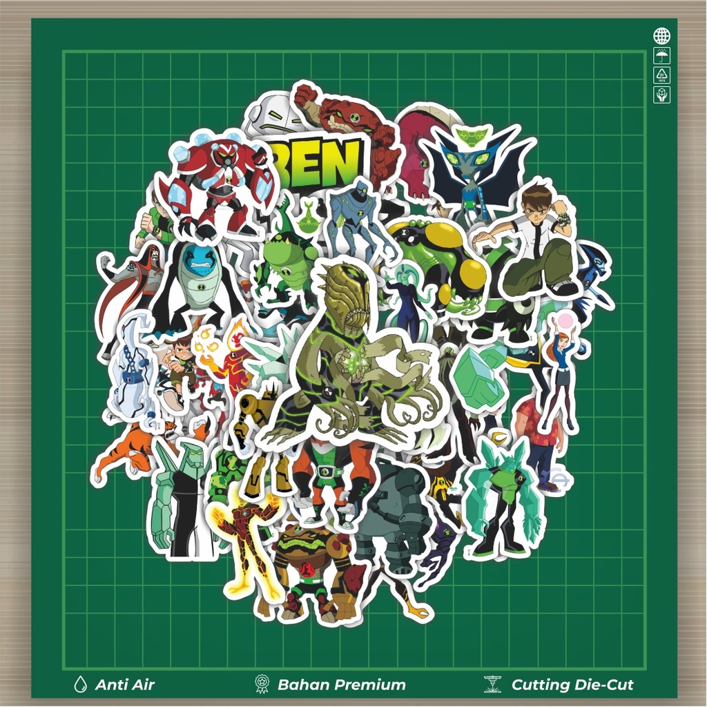 

HOT 50 PCS STIKER Stiker Kartun Series Ben Ten Karakter Mix Stiker Fashion Cars Decal Dingin Kartu Album Custom Vinyl Anti Air- Sticker Aesthetic Buku Journal Koper Casing HP Tablet Laptop Helm Motor Botol Minum