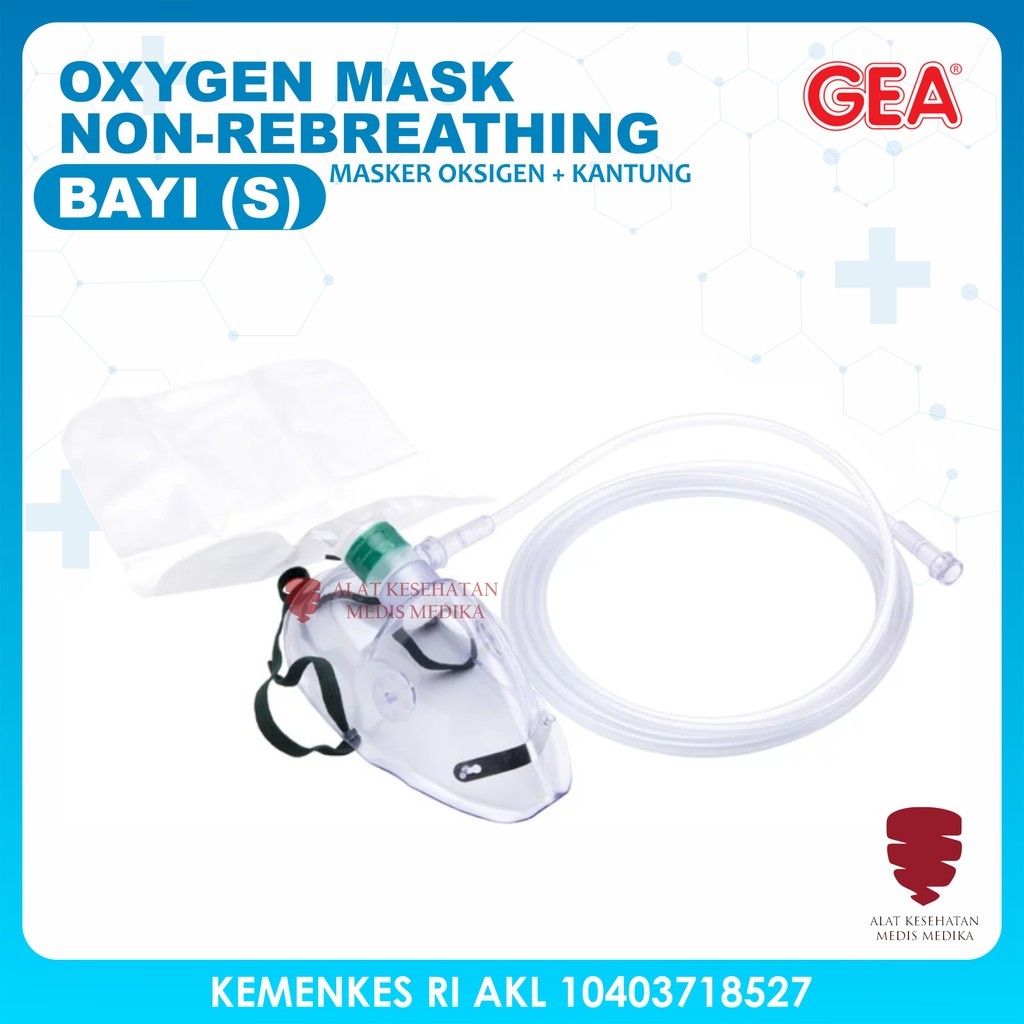 Masker Oksigen Non Rebreathing Baby Oxygen Mask Kantong Bayi GEA