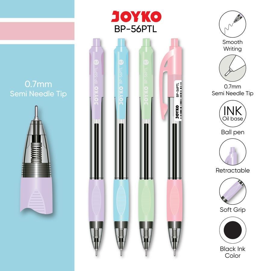 

(12pen) JOYKO Ball Pen Pulpen Pena BP-56PTL 0.7 mm pena