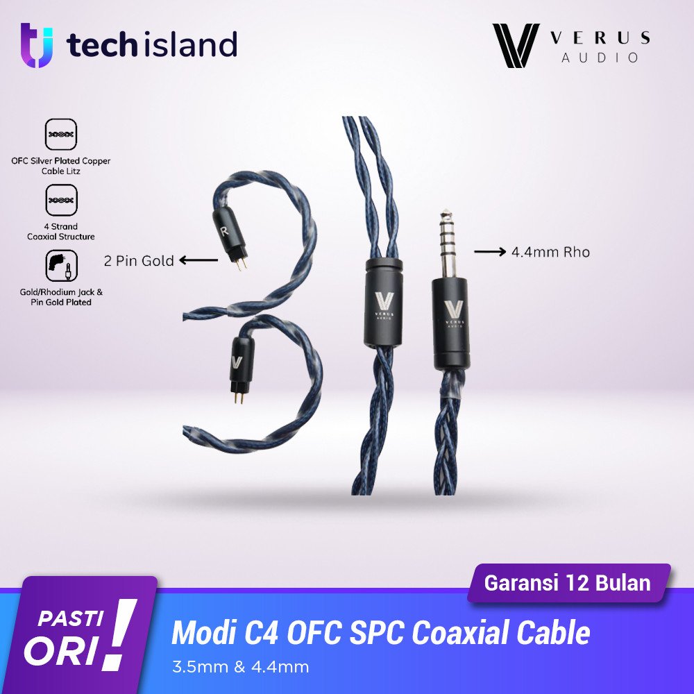 Verus Audio Modi C4 OFC SPC Coaxial Cable For In Ear Monitor Earphone Kabel IEM 0.78mm 2pin