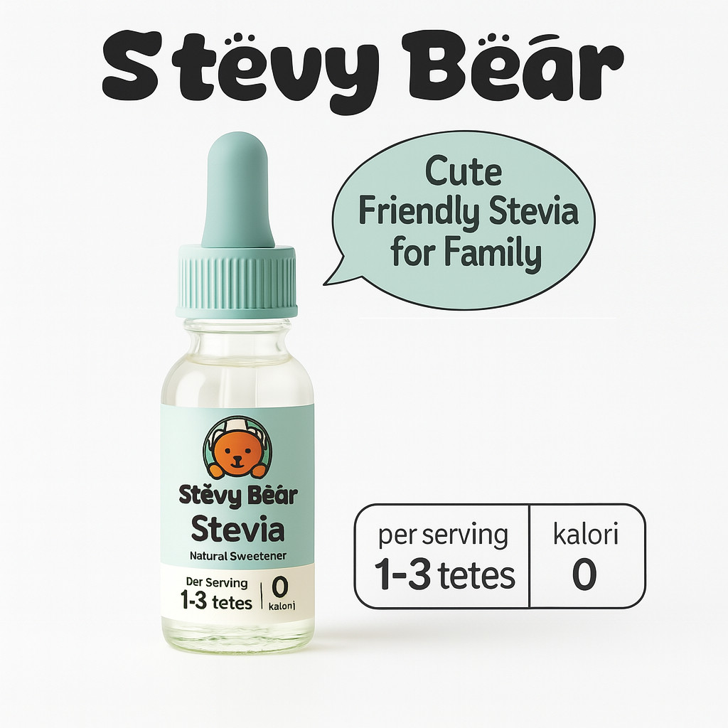 

Stevy Bear Stevia Pemanis Alami - Natural Sweetener - 15mL - Stevia Cair untuk Diabetes Anak - Diet Diabet Dewasa