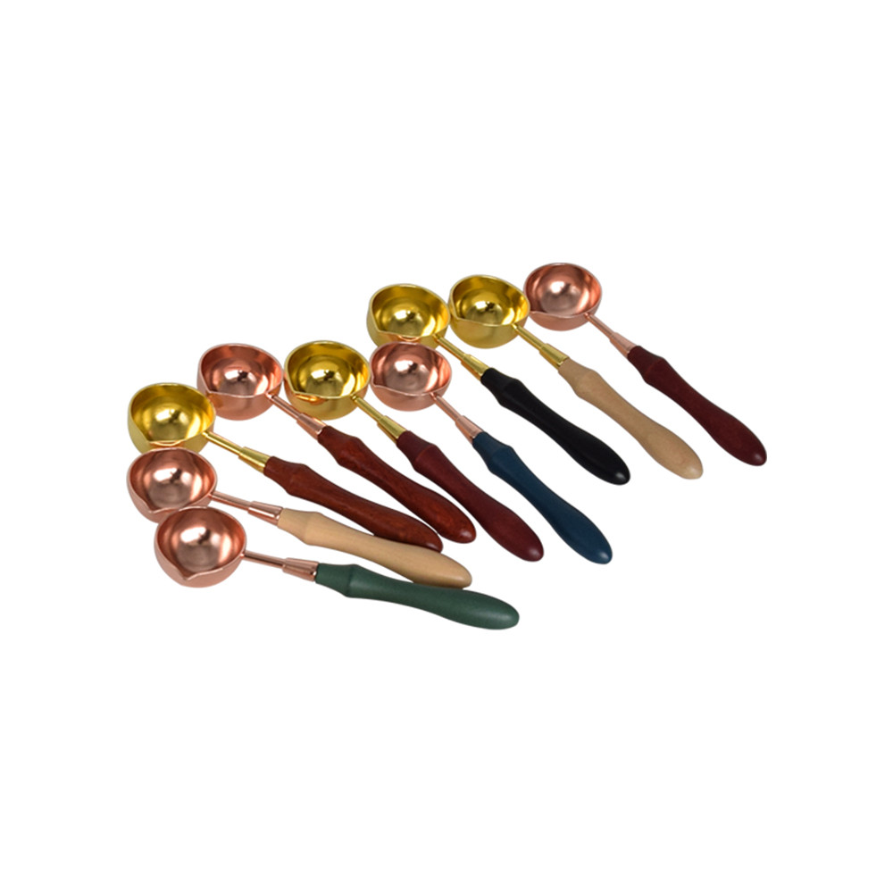 

Diy crystal wood handle stamp sealing wax seal spoon for wedding envelope multi colors