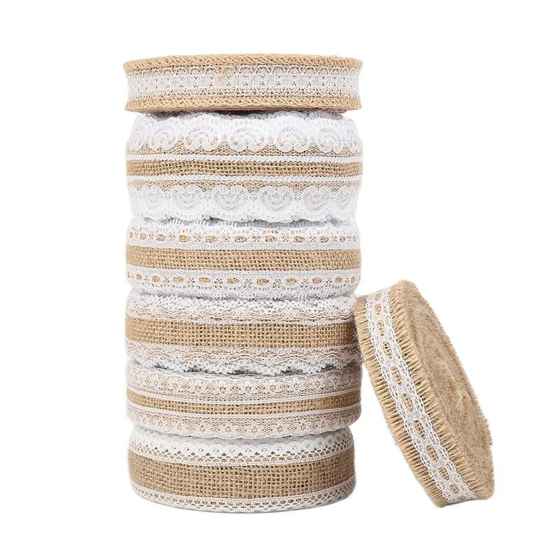 

2M 5M Natural Jute Burlap Ribbon Versatile Rustic Vintage Wedding Decor Hessian Lace Roll Merry Christmas Party Supplies DIY