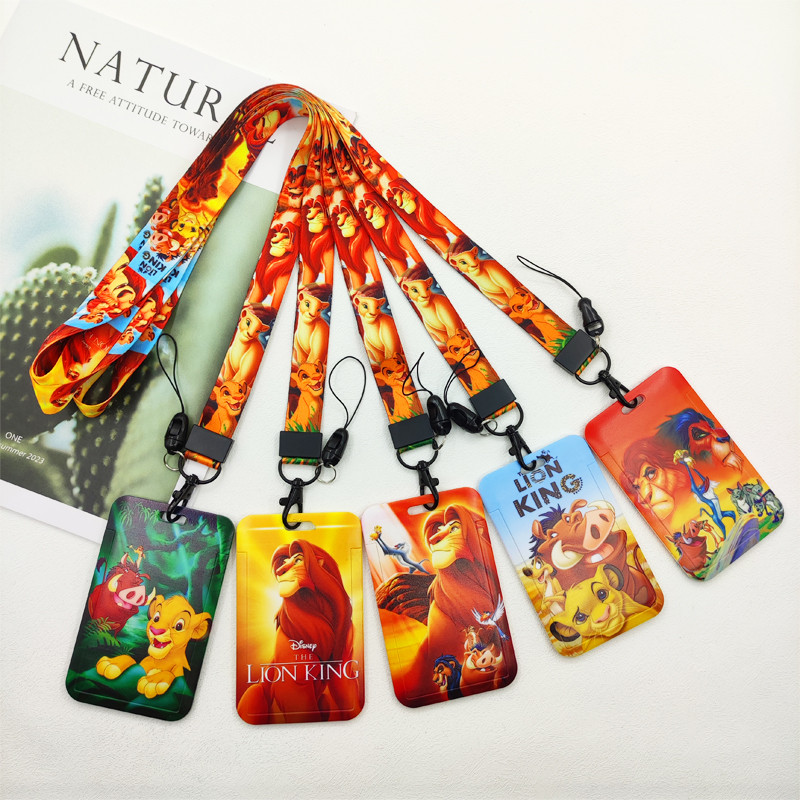 

Disney Lion King Credential Card Holder Kawaii Cartoon Subway Badge Card Holders Student Campus Lanyard Cards Holder