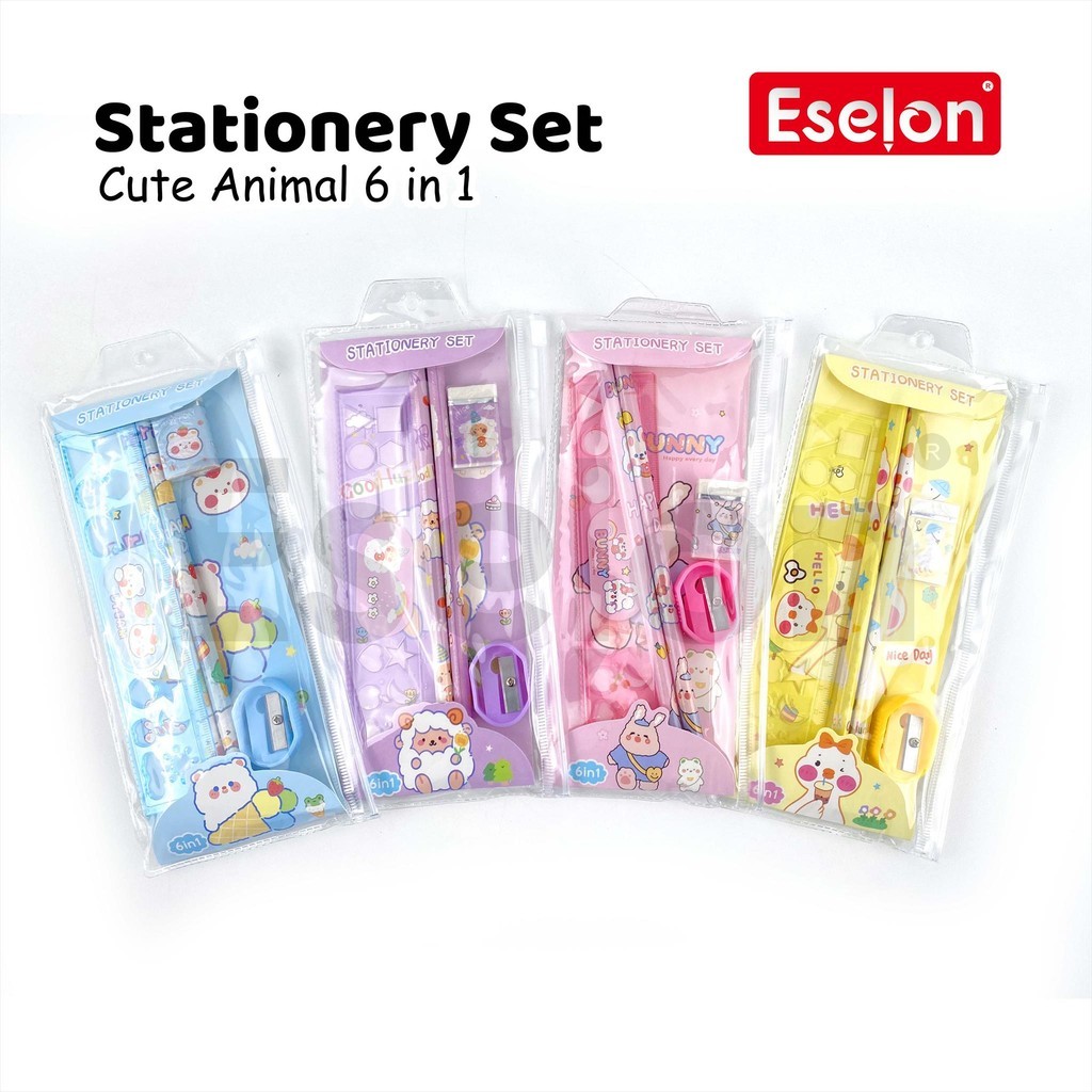 

❤️️6in1 Stationery Set Mika Fancy Karakter 3369 / Paket Alat Tulis Karakter Boneka Lucu❤️️