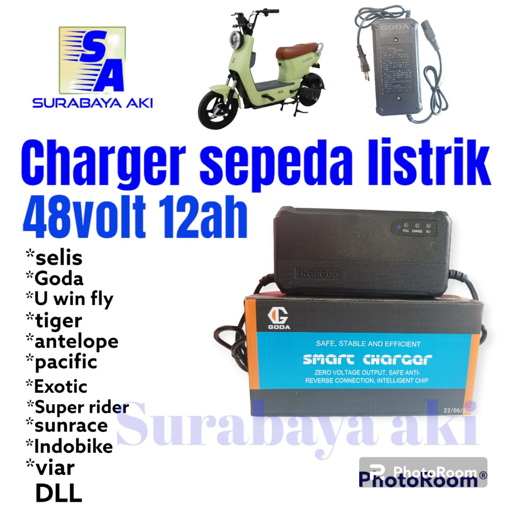 Cas 48V 12ah charger Sepeda Listrik ORIGINAL SMART CHARGER 48V 12AH Universal Scooter Elektrik CAS S