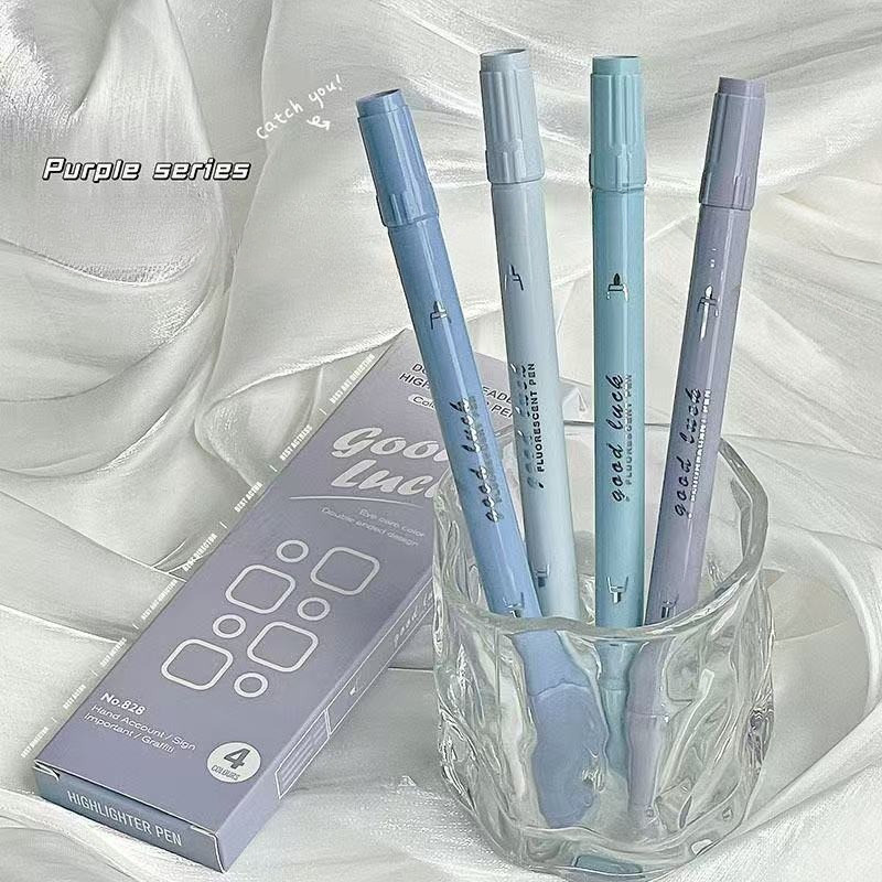 Highlighter Pen 4pcs Spidol Pena Warna Warni Stabilo Pastel 1 Set Pink School Stuff Spidol Permanen 