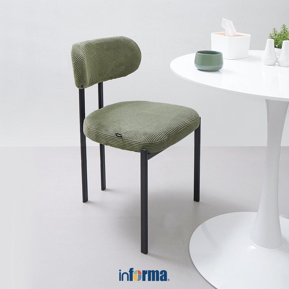 Informa Wildrew Kursi Fabric Fabric - Hijau Multipurpose Chair Kursi Makan Cafe Restoran Serbaguna B