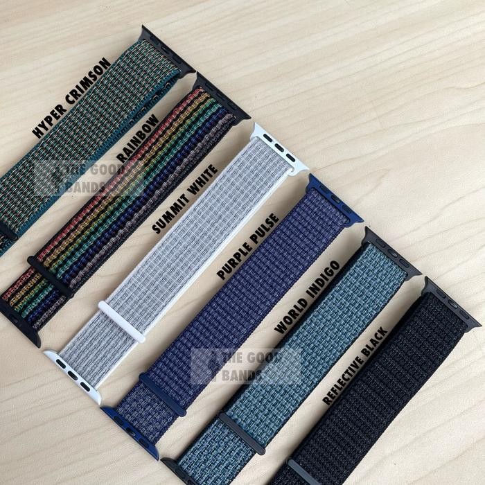 Strap Apple Watch Series 7 NIKE SPORT LOOP nylon Band Iwatch 41mm 45mm - HYPER CRIMSON, 45/44/42MM
