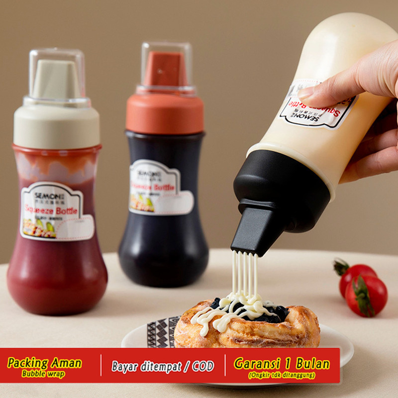 

SEMON Botol Saus Kecap Squeeze Ketchup Bottle 5 Hole 280ml - ST5