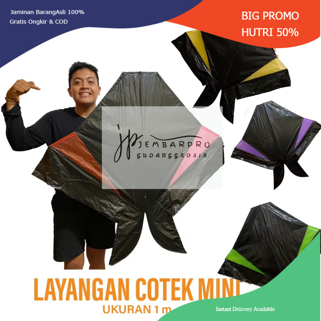 Layangan Cotek Belolong Small - Layangan Cotek Knockdown - Layangan Cotek 1 meter - Layangan bebean 