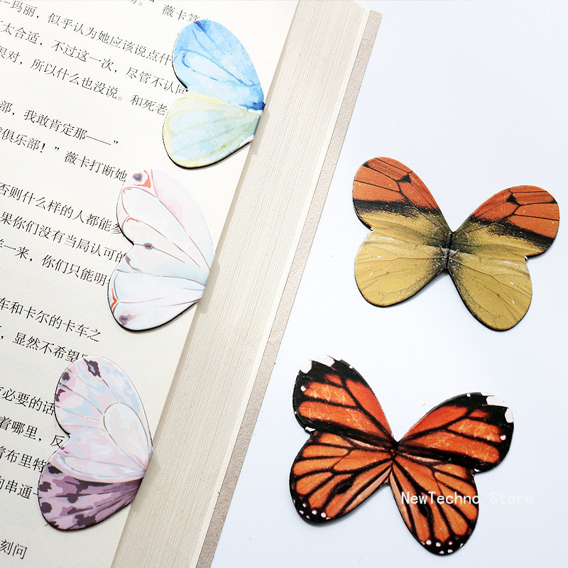 

4pcs/Set Cartoon Butterfly Magnetic Bookmarks Books Marker Of Page Stationery School Office Supplies Paper Clip