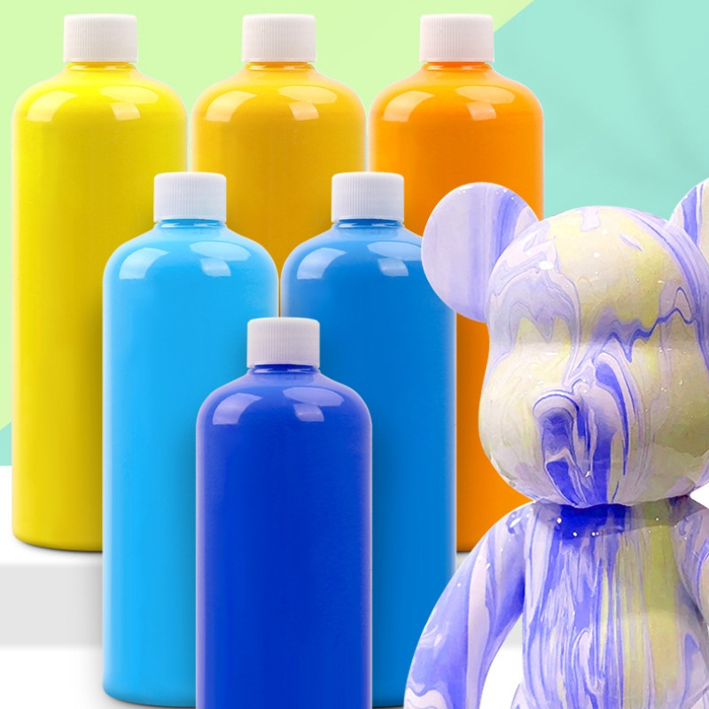

500ml Acrylic Fluid Painting Pigment Waterproof Not Easy To Fade Strong Coverage Handmade DIY Gypsum Doll Ornament Decoration