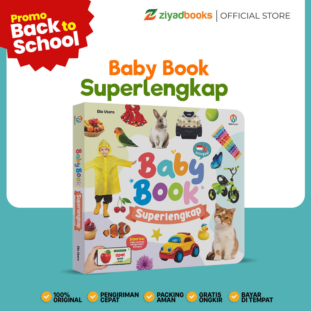 Ziyadbooks - Boardbook Baby Book Superlengkap - Buku Bayi Usia 0+ Tebal Berwarna