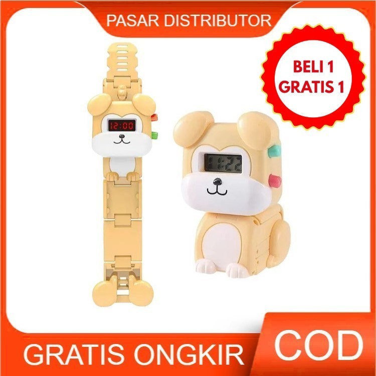 WIDHISTORE Mainan Anak ANIMAL TRANSFORMING WATCH Robot Jam Tangan Robot Anak Anak Mainan Anak Peremp