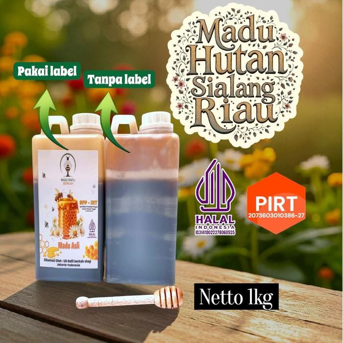 

promo Madu Sialang Riau 1kg - Madu Mentah Alami & Organik madu dari nusantara - botol panjang, pakai label terlaris