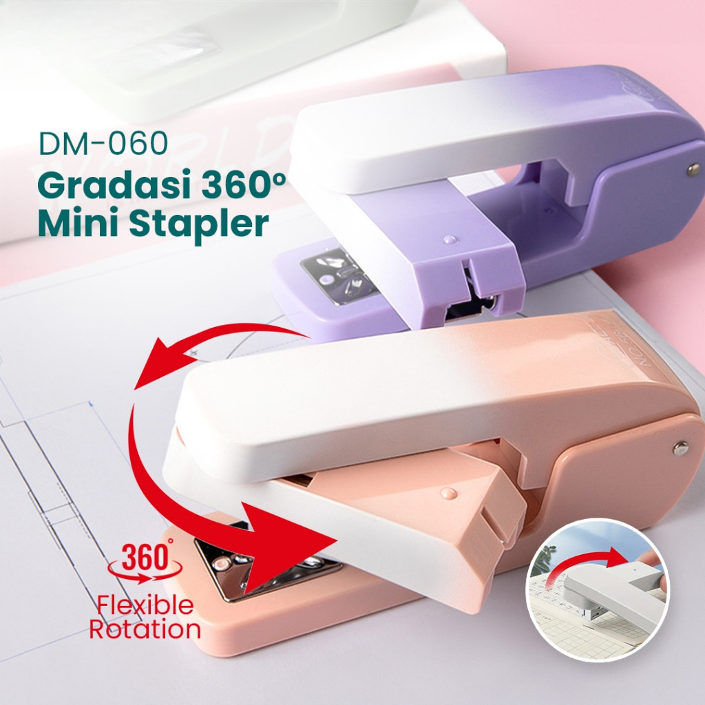 

360 Stapler / Putar 360° untuk Kertas Tebal / Staples meja putar 3 arah besar / Staples kantor