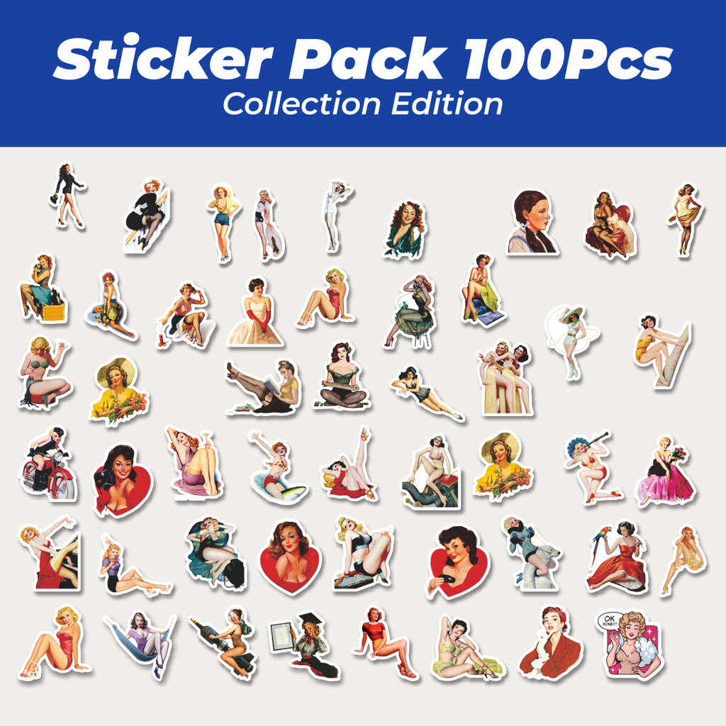 

Hot Stiker Fashion Series Classic Vintage Girls V1 [Seri Mode Klasik Vintage Gadis] Lucu Anti Air Stikers Berperekat Waterproof Sticker Decal Buat Motor Helm Buku Journal Koper Casing HP Laptop Botol Minum