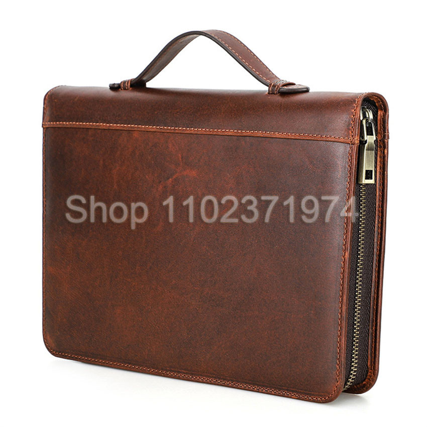 

Retro Leather Zipper Clutch A5 Book Cover Journal Office Diary Travel Notebook Cover Case Protector Sleeve for School office