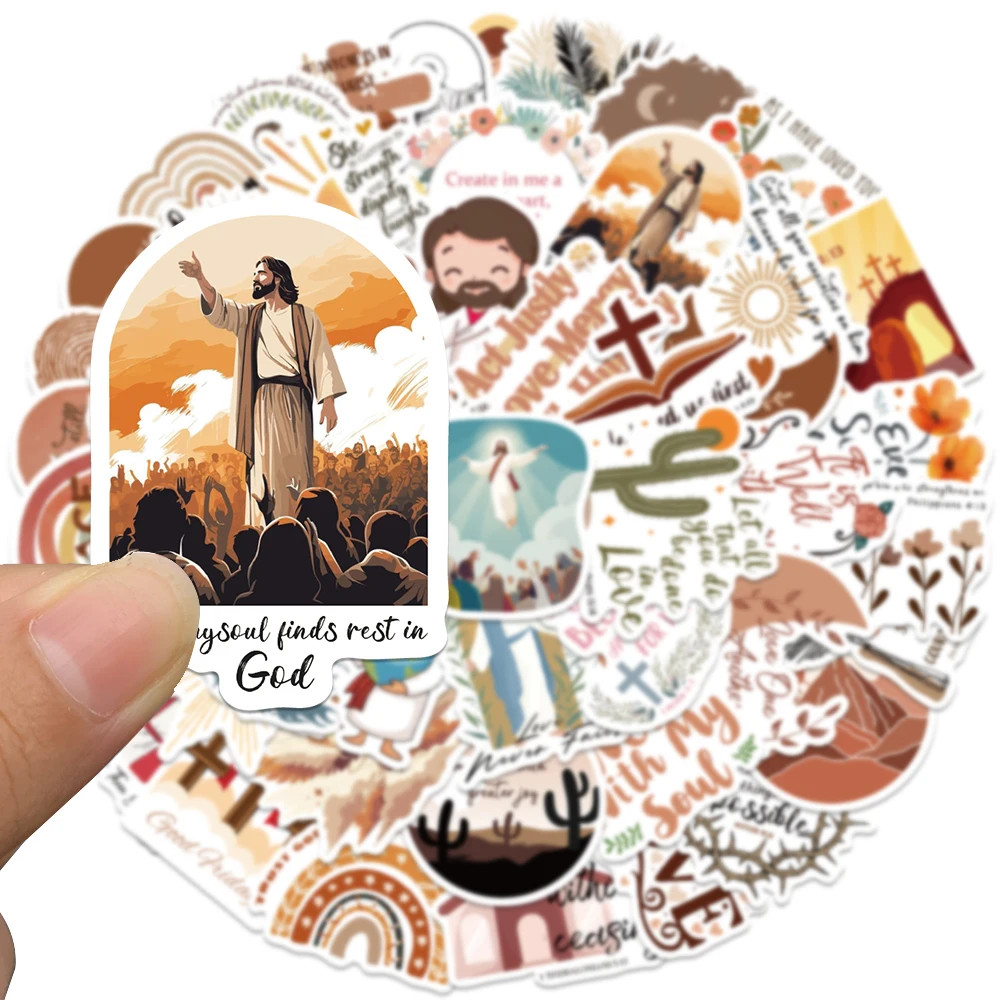 

50Pcs Jesus Bible God Christian Stickers Bible Verse Decals For Phone Laptop Suitcase Notebook Skateboard Waterproof Stickers