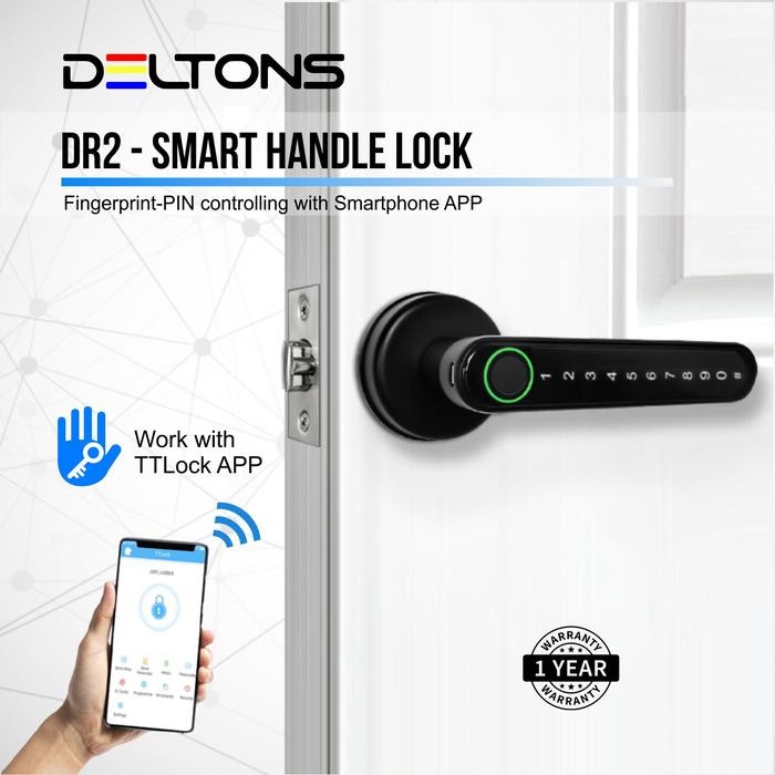 

NEW PRODUK Smart Lock Fingerprint DR2 Simple Handle Digital Door Lock - Single Latch TERLARIS