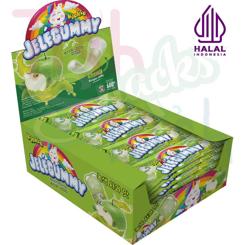 

Jelly Kiokio Jelegummy Green Apple HALAL 24 pcs 600gr