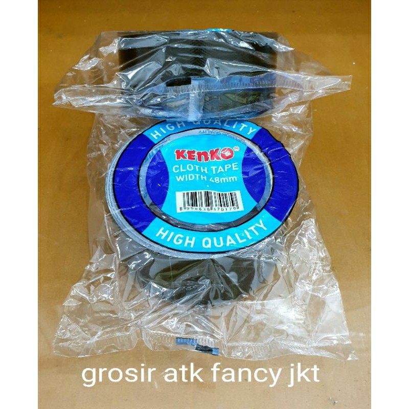 

( 6 buah ) Cloth Tape Blue Core / Lakban Plakban Kain Hitam Linen Kenko 48mm untuk Jilid
