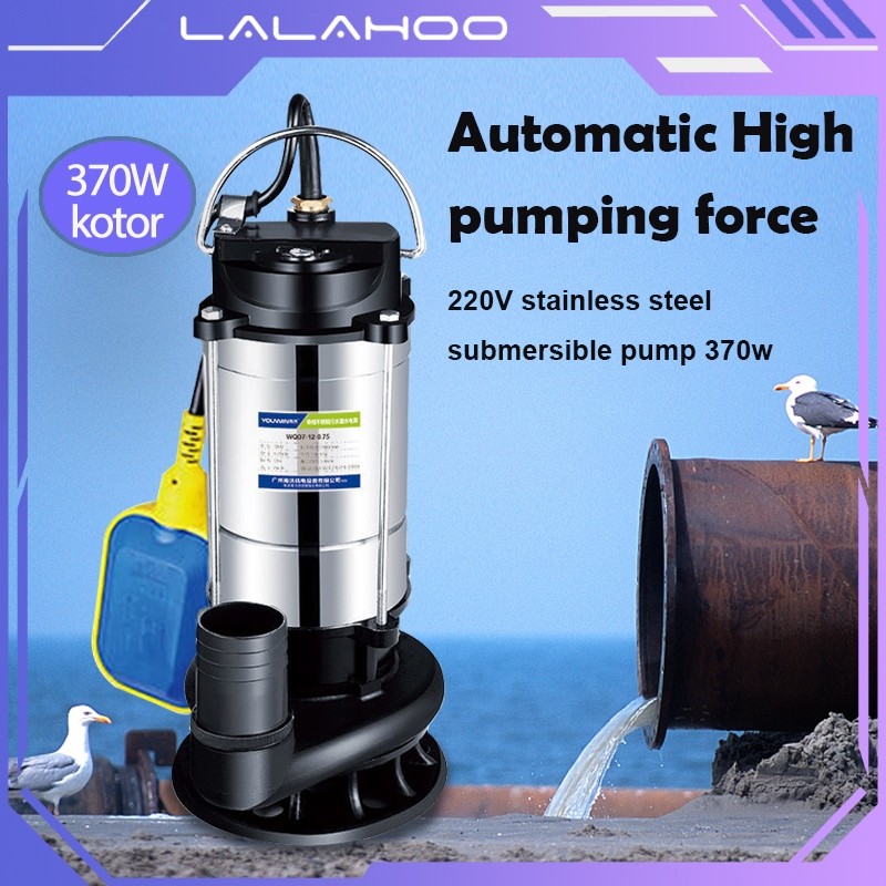 Terlaris Pompa Celup Air Kotor Otomatis 370Watt Stainless Steel sewage pump Submersible Pump Mesin P