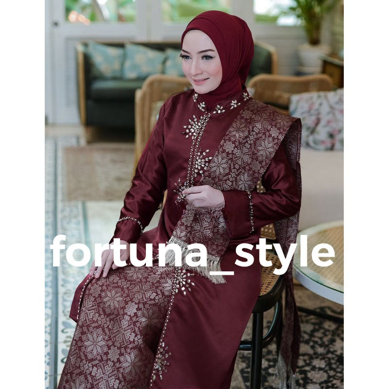 fortuna_style | Set Kebaya Kurung Payet Songket Selendang / Kebaya Ibu Besan / Kebaya Kondangan