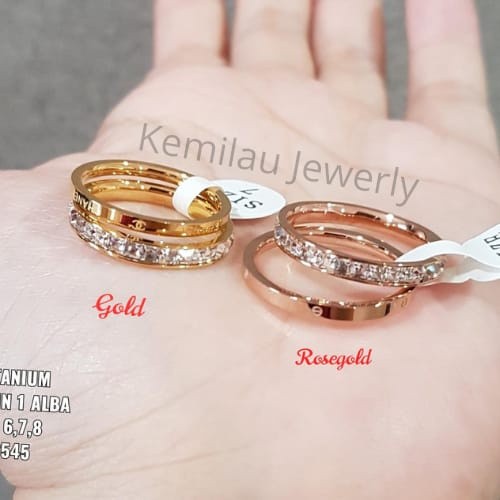 Cincin Titanium 2 In 1 Alba Rosegold & Gold