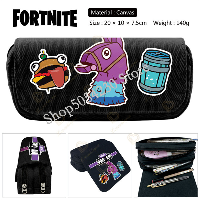 

Fortnited Pencil Case Lalama Pouch Pen Holder Stationery Large Capacity Makeup Bag Zipper Canvas Pencil Box Back To School Gift