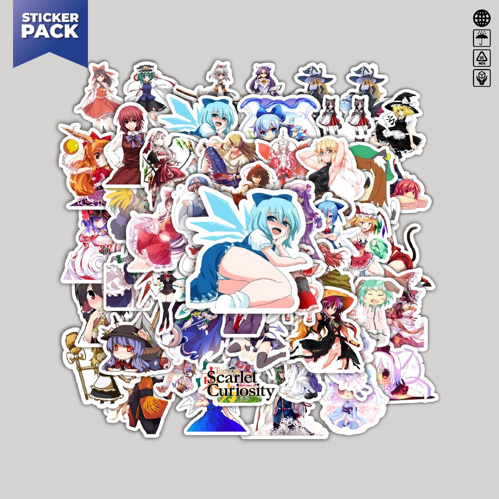 

[100PCS]Stiker Pack Stiker Game Series Touhou Project Karakter Mix 3 Aesthetic Vinyl Anti Air Dekorasi Sticker Laptop Buku Journal Koper Helm Casing HP Gitar Helm Skateboard