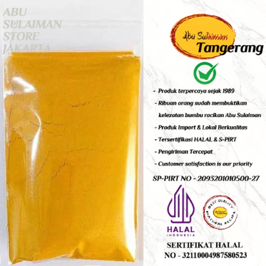 

Kunyit Bubuk Premium 500 gr / Turmeric Powder 500 gr Abu Sulaiman / Abu Sulaiman Store Tangerang