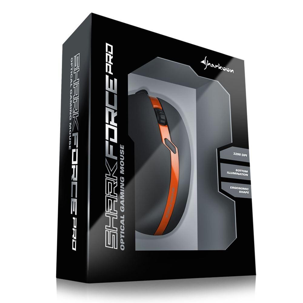 SHARKOON - Shark Force Pro | Mouse Gaming - Orange