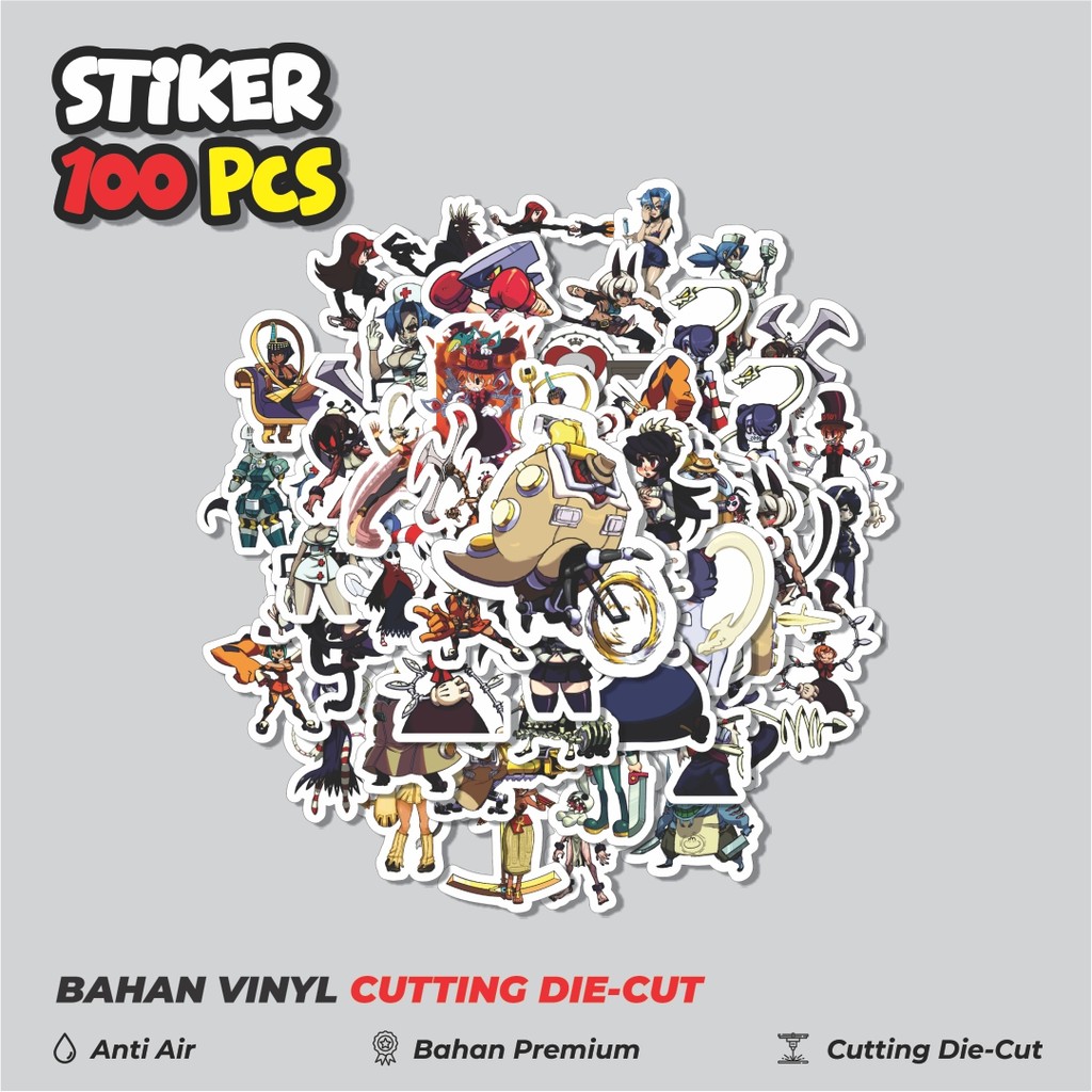 

Terbaru! 50 pcs Stiker Game Series Skullgirls Karakter Mix 2 Dekorasi Lucu Kreatif untuk Notebook, Skateboard, HP