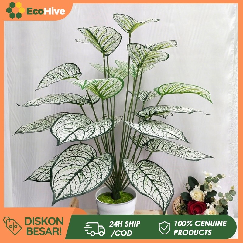 Daun Dekorasi Daun Aglonema Plastik Bunga Hias Plastik Daun Jumbo Bunga Sudut Rumah Bunga Hiasan Run