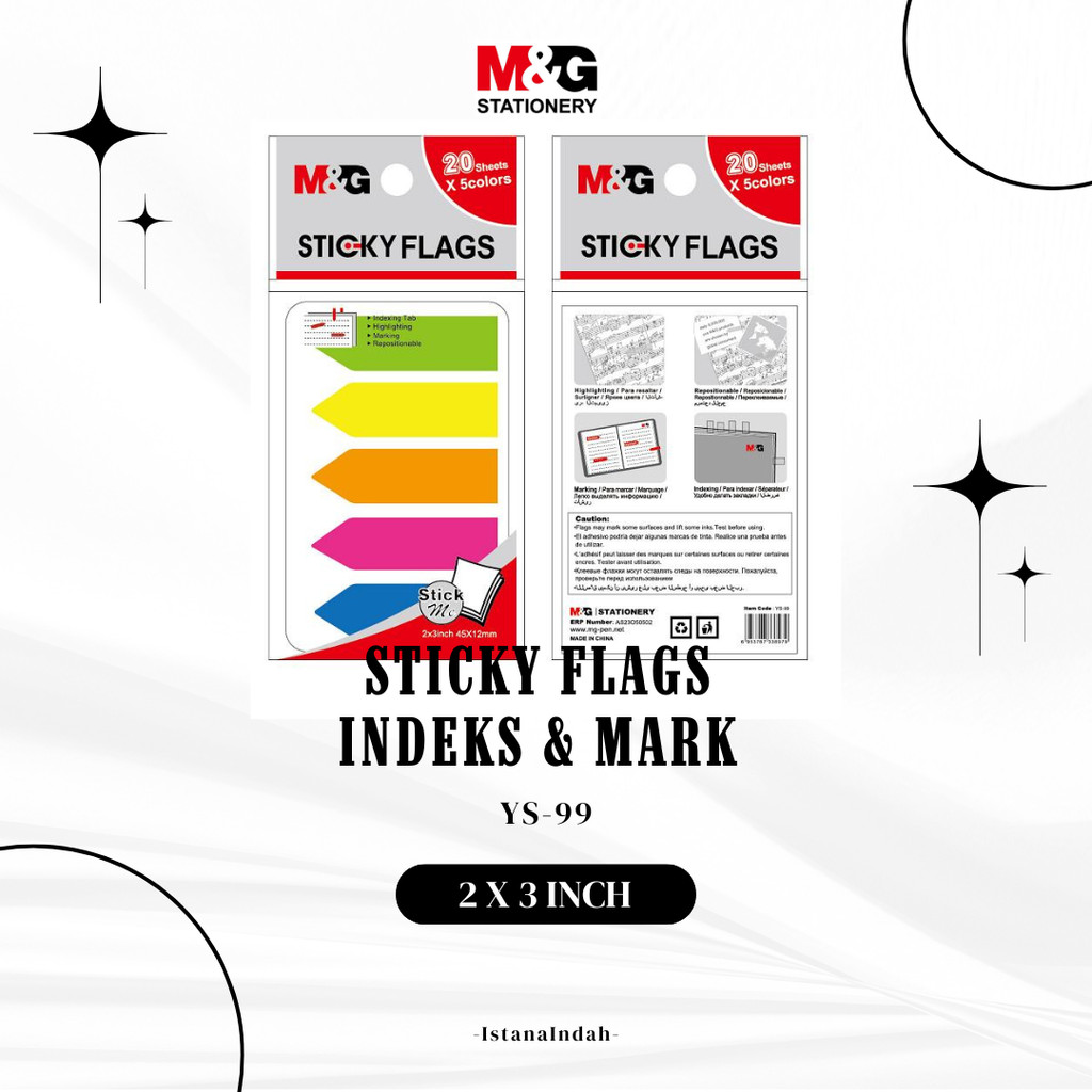 

M&G Arrow Sticky Flags 20 Sheets x 5 Colors 45x12mm YS-99