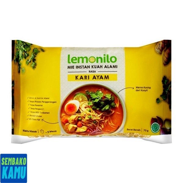 

Lemonilo Mie Kuah Instan Rasa Kari Ayam 73 gr