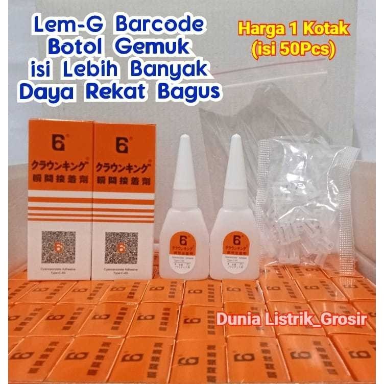 

PROMO!!! READY STOCK!!!! PAKET GROSIR TERMURAH Per Kotak isi 50 Pcs Lem G Serbaguna Lem Korea Lem G Barcode, Grosir Murah!!!
