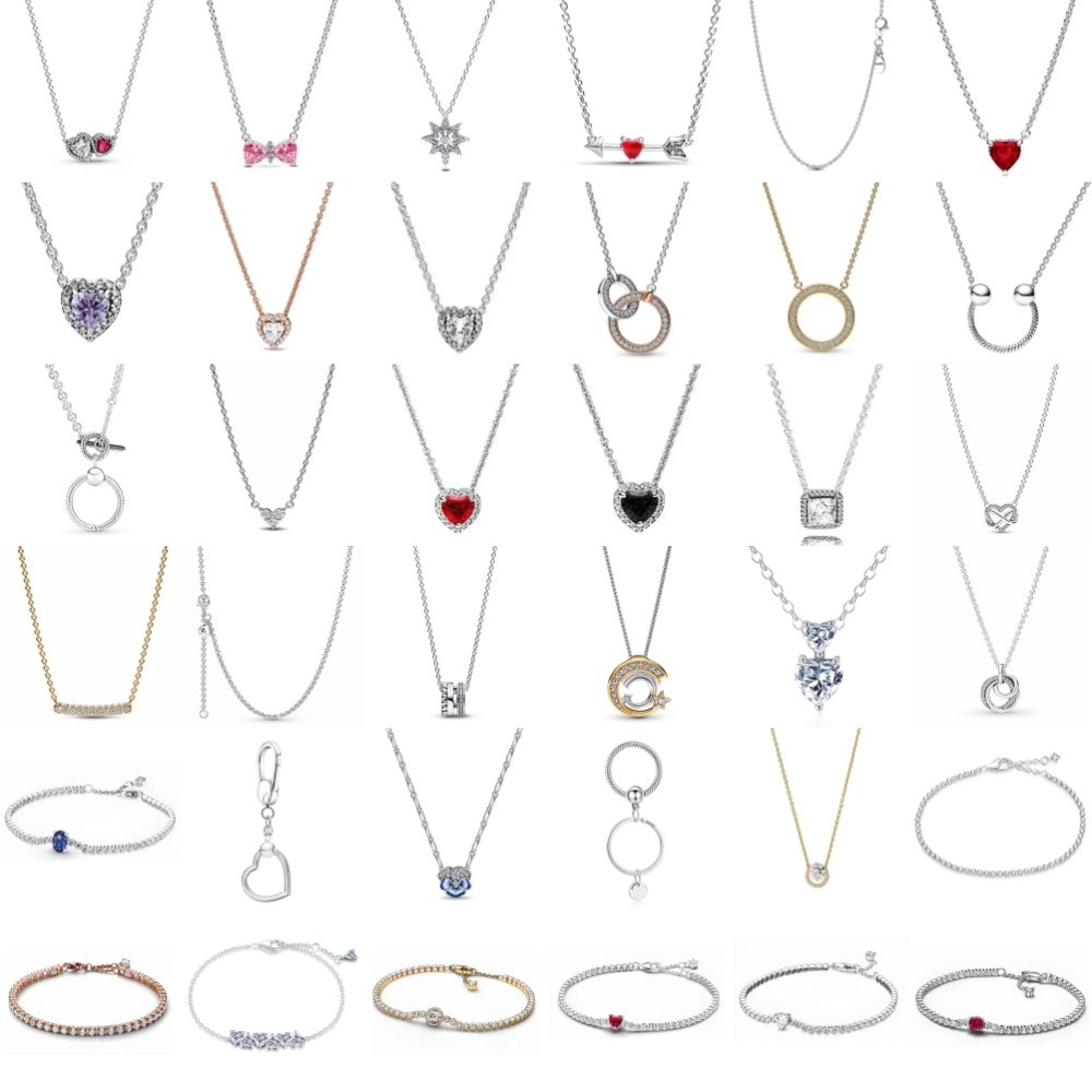 New hot Zircon Love Heart Pendant bow Necklace Original DIY Women Key chain Jewelry Accessories Brac