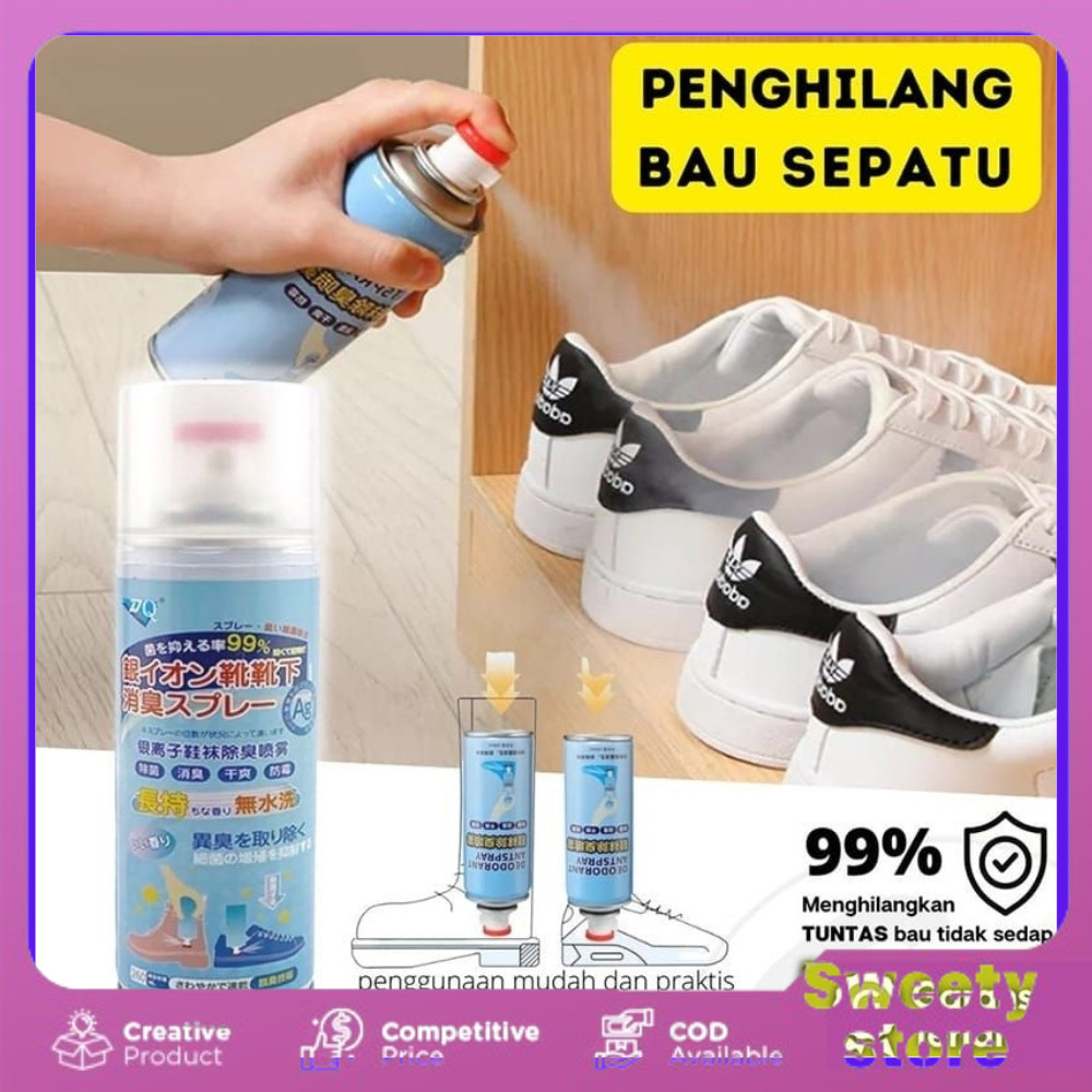 Sweety Store Indonesia-Spray Anti bau sepatu semprotan penghilang bau sepatu spray sepatu Parfum Sep